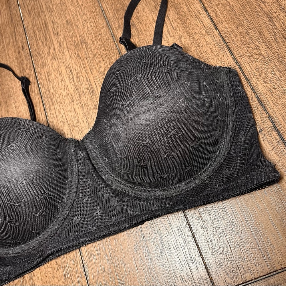 Tommy Hilfiger Longline Strapless Bra Black 34C Convertible Demi Bustier‎ Bundle - Picture 3 of 10